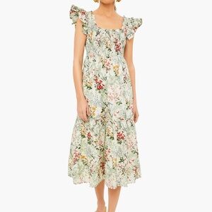 BNWT Tuckernuck Sun Faded Fields Mallie Midi Dress Size M 100% Cotton Smocked